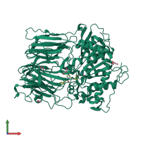 Monomeric assembly 1 of PDB entry 1h2y coloured by chemically distinct molecules, front view.