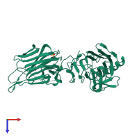 PDB entry 1h30 coloured by chain, top view.