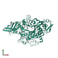 Glycosyl hydrolase family 13 catalytic domain-containing protein in PDB entry 1h3g, assembly 1, front view.
