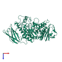 Glycosyl hydrolase family 13 catalytic domain-containing protein in PDB entry 1h3g, assembly 1, top view.