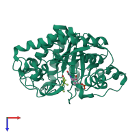 PDB entry 1h62 coloured by chain, top view.
