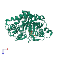 PDB entry 1h63 coloured by chain, top view.