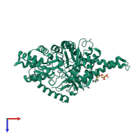 PDB entry 1h7a coloured by chain, top view.