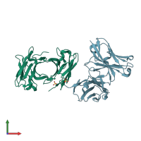 PDB entry 1h8o coloured by chain, front view.