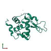 Lysozyme C in PDB entry 1hc0, assembly 1, front view.