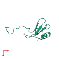 Viral macrophage inflammatory protein 2 in PDB entry 1hhv, assembly 1, top view.