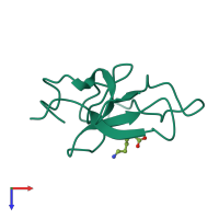 PDB entry 1hpk coloured by chain, top view.