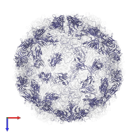 Capsid protein VP3 in PDB entry 1hrv, assembly 1, top view.