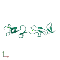 PDB entry 1i0u coloured by chain, front view.