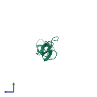 PDB entry 1i0u coloured by chain, side view.