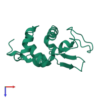 PDB entry 1i1z coloured by chain, top view.