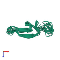 PDB entry 1i6c coloured by chain, ensemble of 10 models, top view.