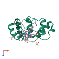 PDB entry 1i8o coloured by chain, top view.