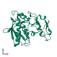 PDB entry 1iad coloured by chain, front view.