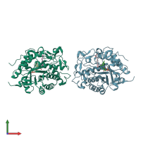 PDB entry 1icq coloured by chain, front view.