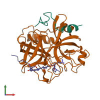 PDB entry 1iht coloured by chain, front view.