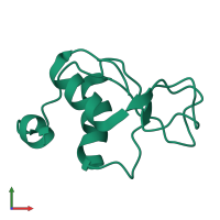 PDB entry 1imo coloured by chain, front view.