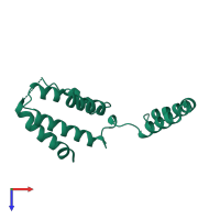 PDB entry 1inr coloured by chain, top view.