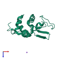 PDB entry 1ip6 coloured by chain, top view.