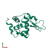 PDB entry 1ir8 coloured by chain, front view.