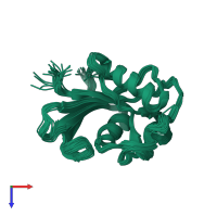 PDB entry 1iry coloured by chain, ensemble of 30 models, top view.