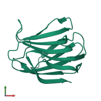 PDB entry 1is5 coloured by chain, front view.