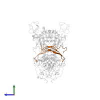Epidermal growth factor in PDB entry 1ivo, assembly 1, side view.