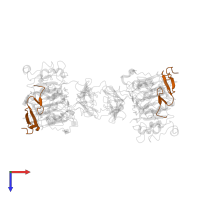 Epidermal growth factor in PDB entry 1ivo, assembly 1, top view.