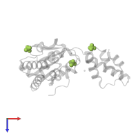 SULFATE ION in PDB entry 1ixz, assembly 1, top view.
