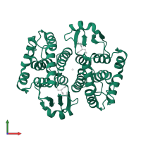 Hematopoietic prostaglandin D synthase in PDB entry 1iyi, assembly 1, front view.