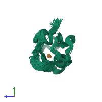 PDB entry 1j5c coloured by chain, ensemble of 35 models, side view.