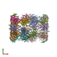 PDB entry 1jd2 coloured by chain, front view.