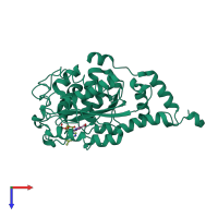 PDB entry 1jho coloured by chain, top view.