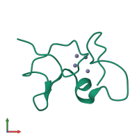 PDB entry 1jjd coloured by chain, front view.