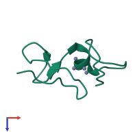 PDB entry 1jjd coloured by chain, top view.