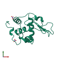 PDB entry 1jkd coloured by chain, front view.