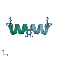 PDB entry 1jno coloured by chain, front view.