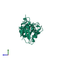 Breast cancer type 1 susceptibility protein in PDB entry 1jnx, assembly 1, side view.