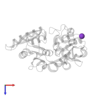 POTASSIUM ION in PDB entry 1jqf, assembly 1, top view.