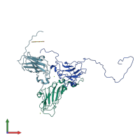 PDB entry 1js9 coloured by chain, front view.