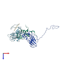 PDB entry 1js9 coloured by chain, top view.