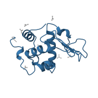 The deposited structure of PDB entry 1jsf contains 1 copy of Pfam domain PF00062 (C-type lysozyme/alpha-lactalbumin family) in Lysozyme C. Showing 1 copy in chain A.