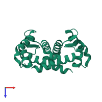 Protein S100-A6 in PDB entry 1jwd, assembly 1, top view.