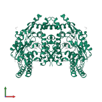 Nitric oxide synthase, inducible in PDB entry 1jwj, assembly 2, front view.