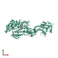 PDB entry 1jx2 coloured by chain, front view.