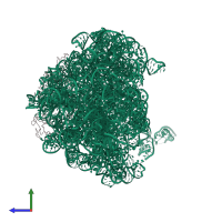 PDB entry 1jzx coloured by chain, side view.