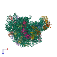 PDB entry 1k73 coloured by chain, top view.