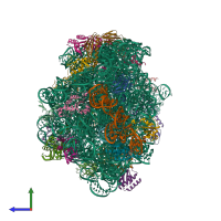 Hetero 30-meric assembly 1 of PDB entry 1k8a coloured by chemically distinct molecules, side view.