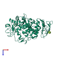 PDB entry 1kb3 coloured by chain, top view.