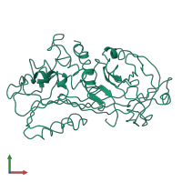 PDB entry 1kct coloured by chain, front view.